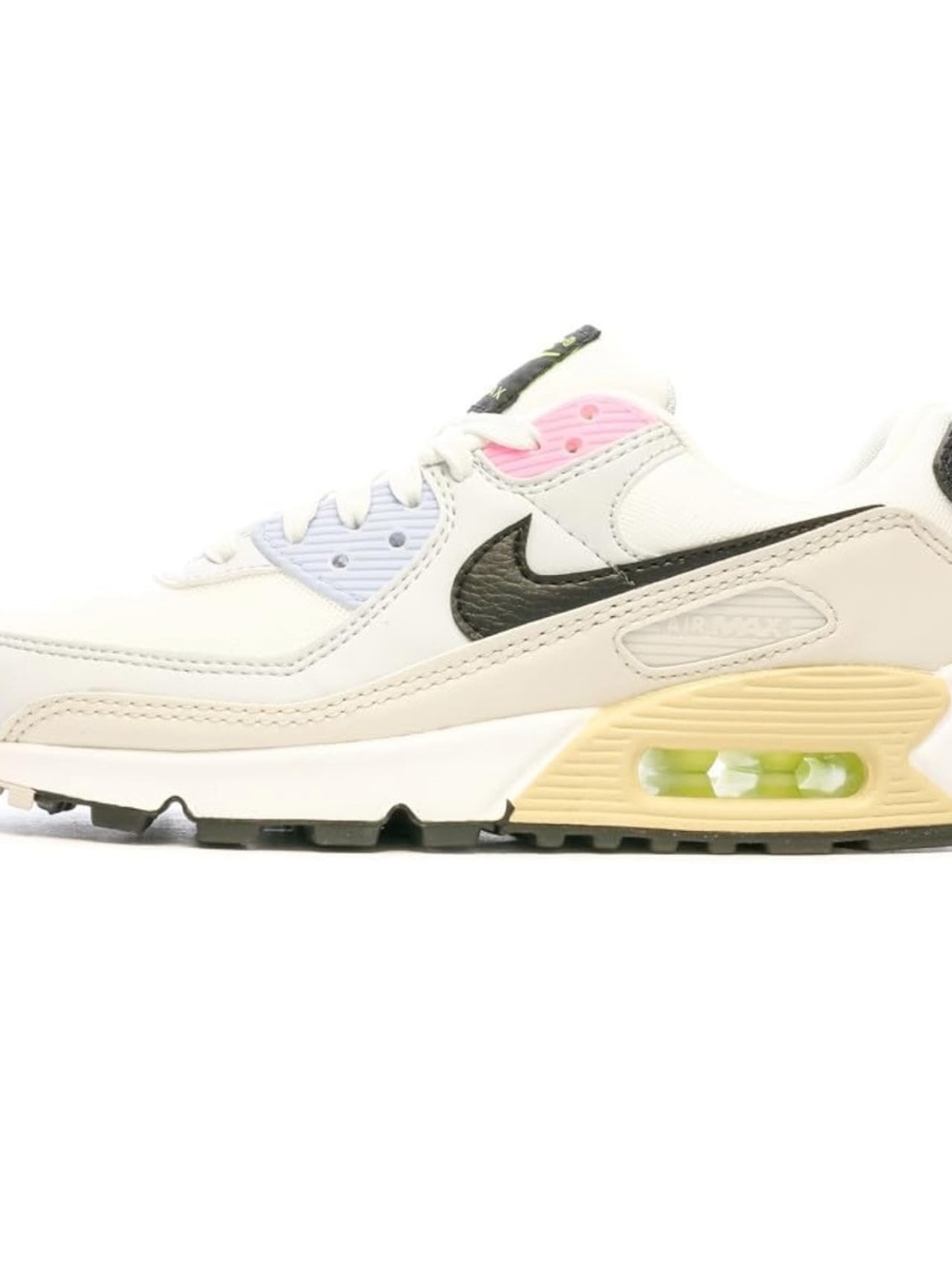 Nike White Neon AirMax 90 Pink, Blue & Black Accents